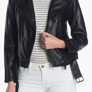 Women's Black faux Leather moto Jacket